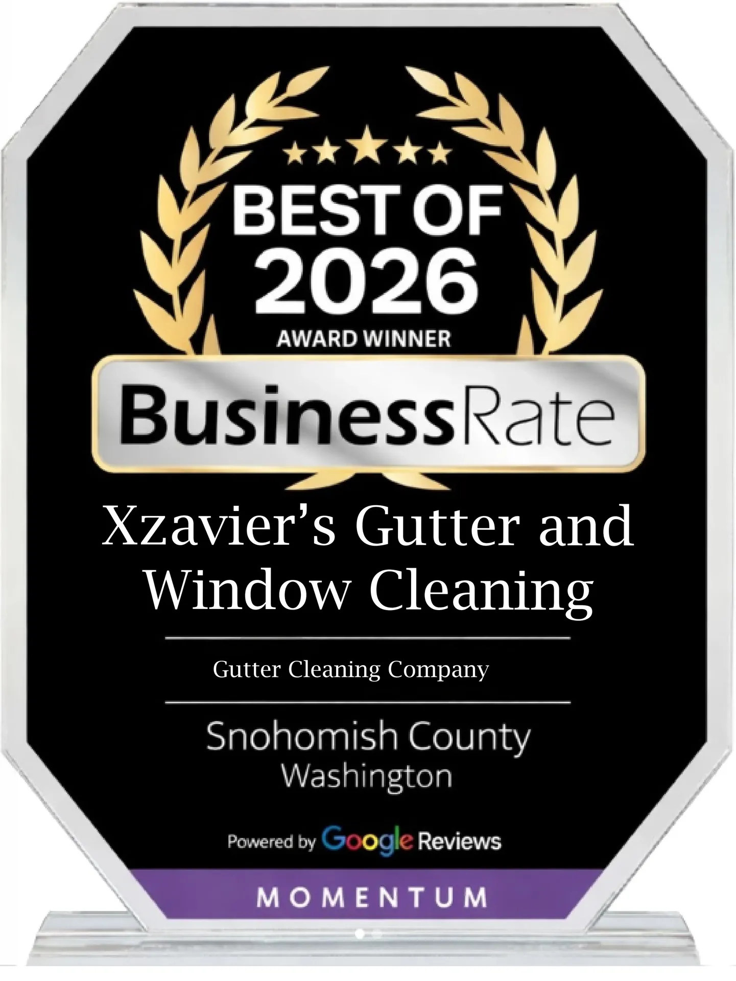 Best of 2026 BusinessRate Award Winner — Xzavier's Gutter and Window Cleaning
